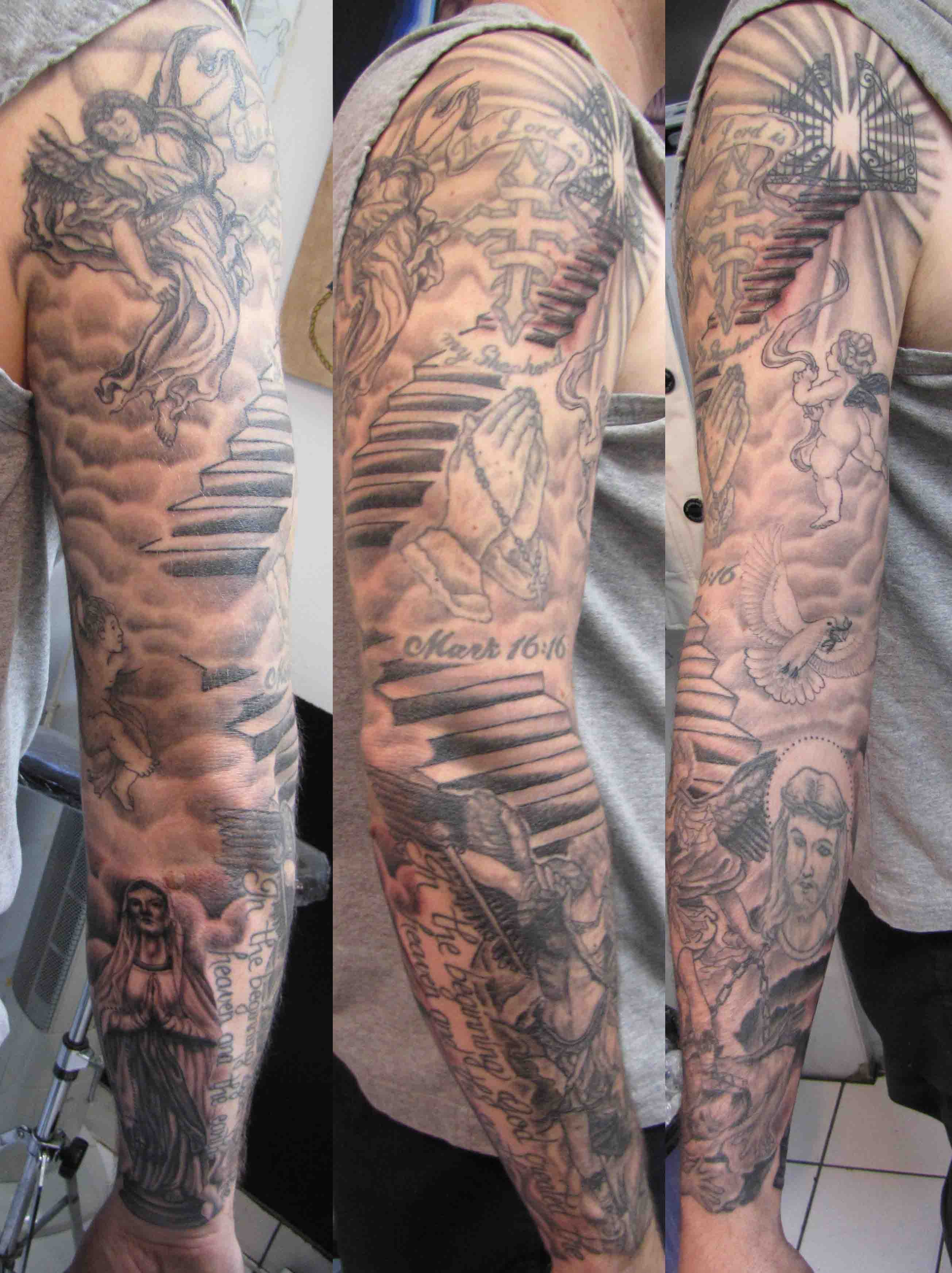 Fallen Angel Tattoo On Full Sleeve in dimensions 2609 X 3489