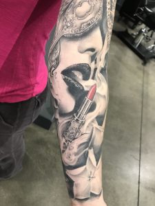 Feminine Arm Sleeve Tattoo Vintage Lipstick Sausage Ink Masters throughout proportions 3024 X 4032