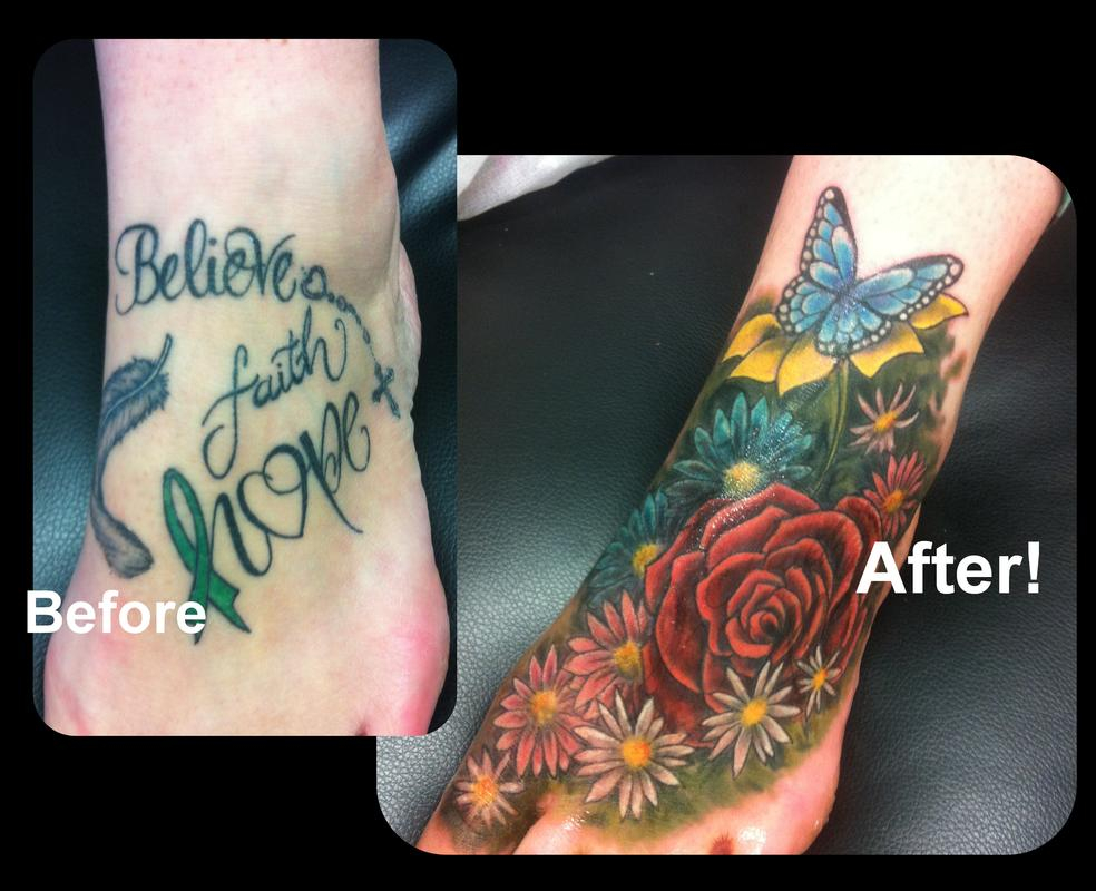 Feminine Flowers Coverup Foot Tattoo Steve Malley Tattoonow with sizing 984 X 800