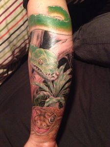 First Half Of A Reptile Tattoo Sleeve Reg At Venom Art Tattoo pertaining to sizing 2448 X 3264