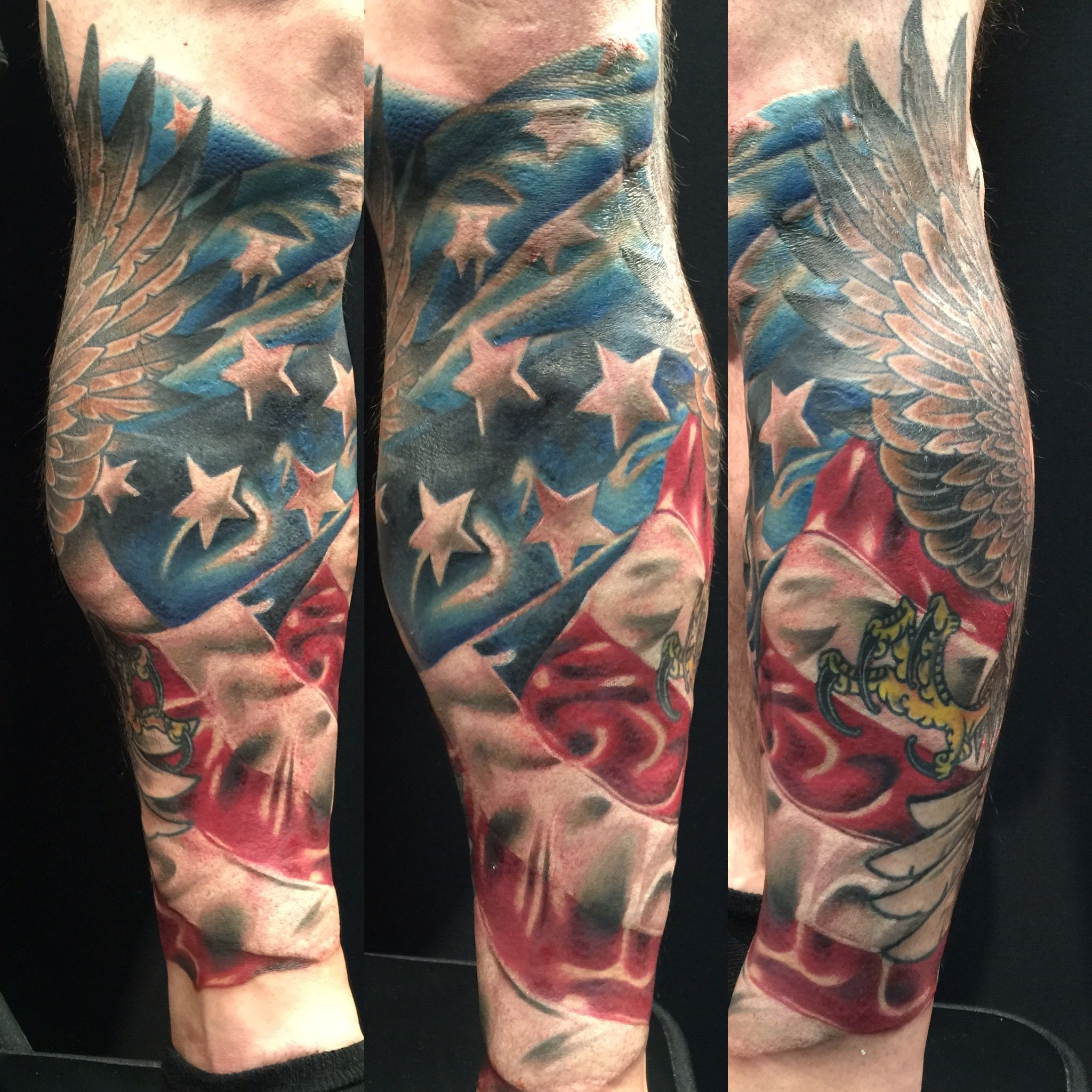 Flag Tattoo Done Oksana Weber Leg Sleeve Tattoos Oksana pertaining to measurements 2048 X 2048