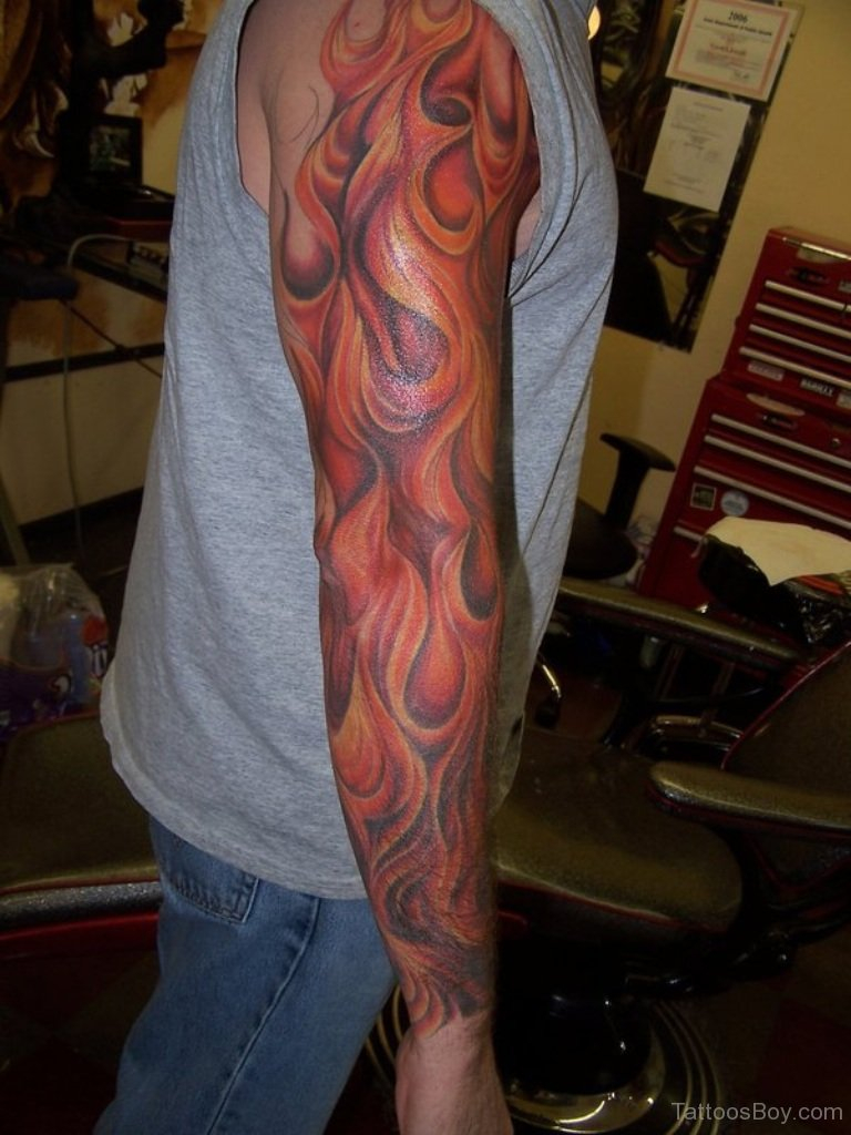 Flame Tattoo On Full Sleeve Tattoo Designs Tattoo Pictures throughout measurements 768 X 1024