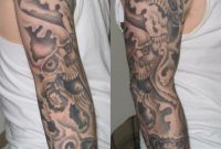 Flaming Skulls Tattoo Sleeve Joker0720 On Deviantart throughout sizing 800 X 1000