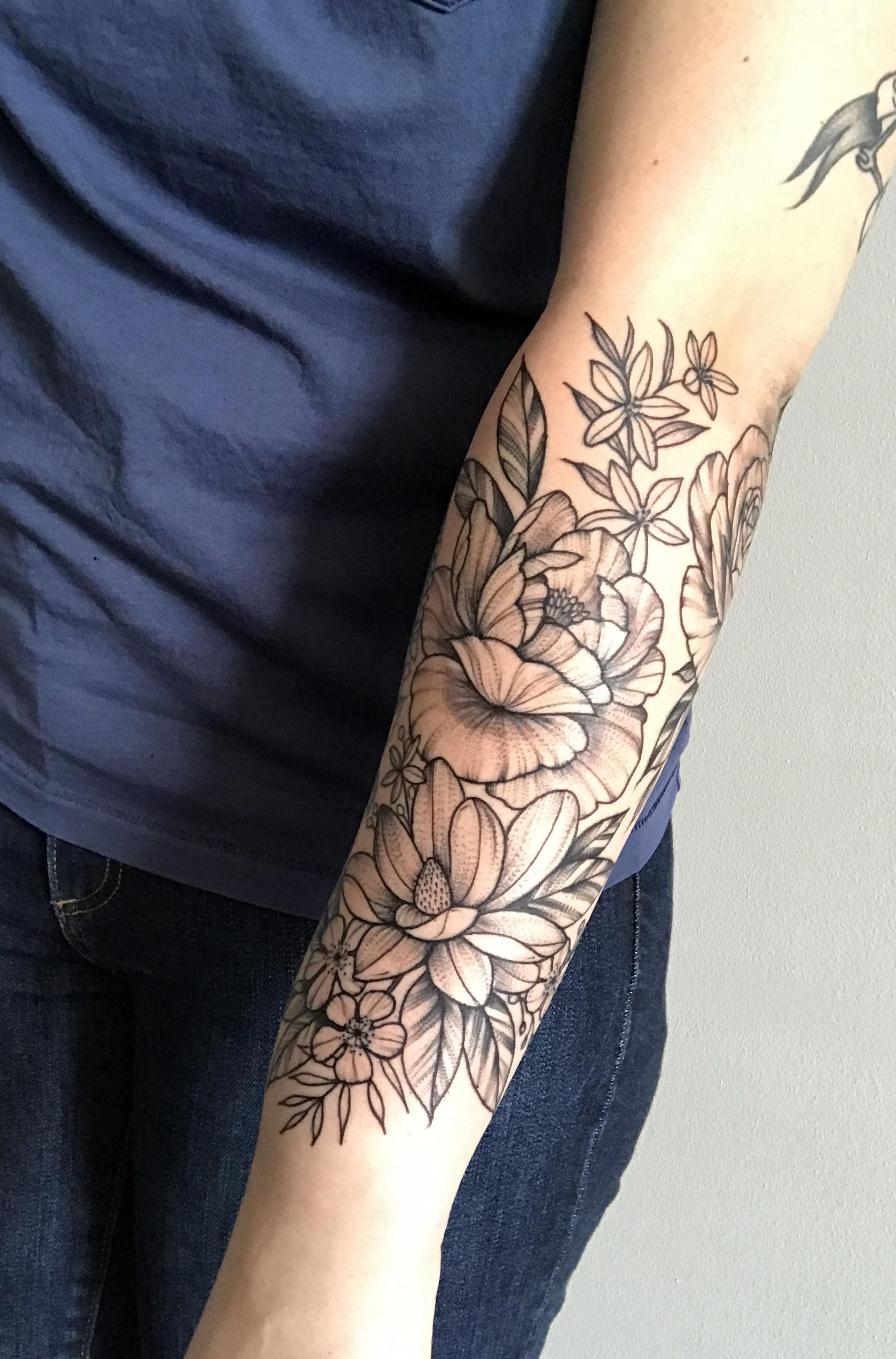Floral Half Sleeve Completion Leah B At Waukesha Tattoo Co In in proportions 2036 X 3088
