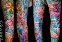 Flower Sleeve Tattoo Everybody Loves This Tattoo Of Tropical for size 891 X 1024