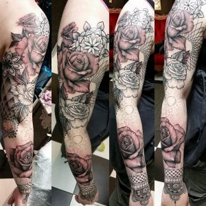 Flower Sleeve Tattoos Black And White Flower Sleeve Tattoos Black with regard to proportions 1024 X 1024