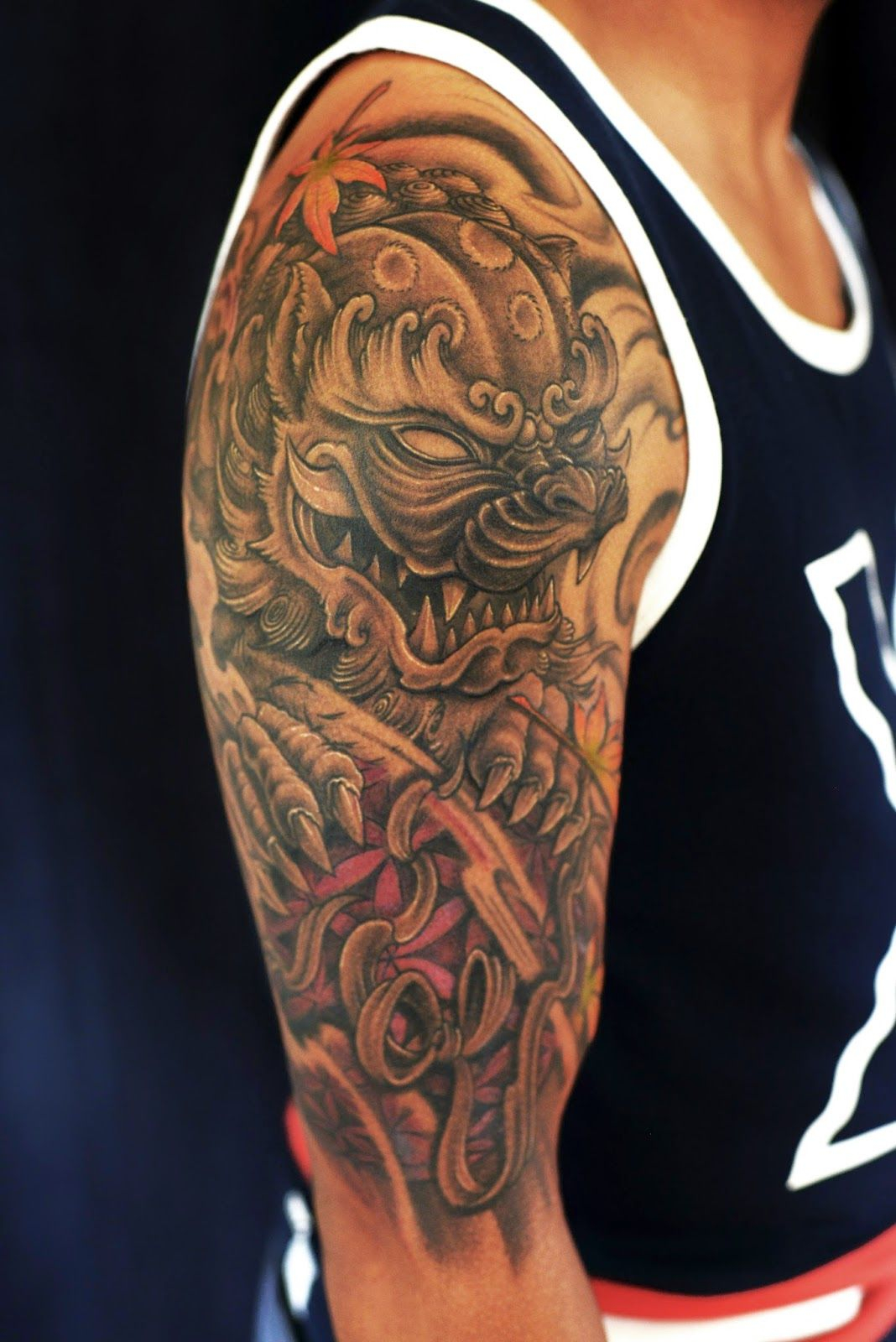 Foo Dog Climbing Tattoo Google Search Full Tattoo Sleeves throughout dimensions 1068 X 1600