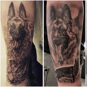 Forearm Half Sleeve Of My German Shepherd Wolfy Lincoln intended for dimensions 2896 X 2896