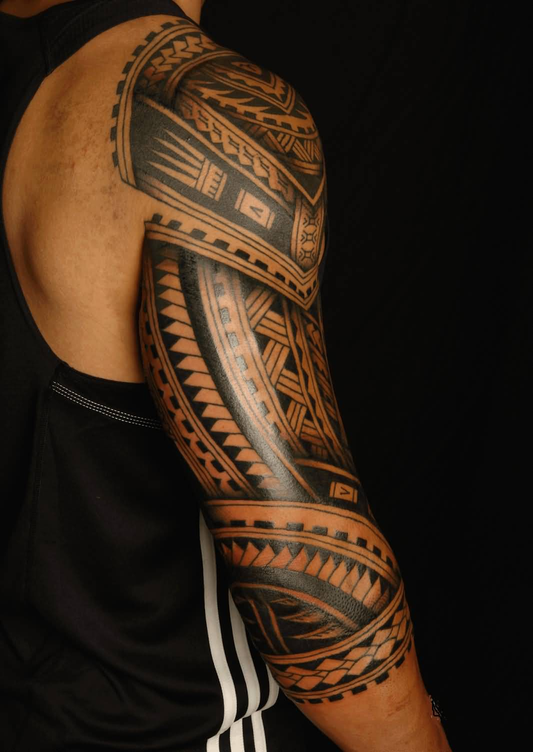 Full Back Sleeve Cool Samoan Polynesian Tribal Tattoo Golfian for size 1066 X 1503