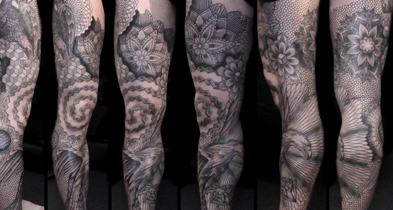 Full Leg Sleeve Tattoo Designs Full Leg Sleeve Tattoo Designs with regard to size 1315 X 705