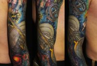 Full Sleeve Nice Science Astronomy Tattoo Design Golfian regarding proportions 958 X 1280