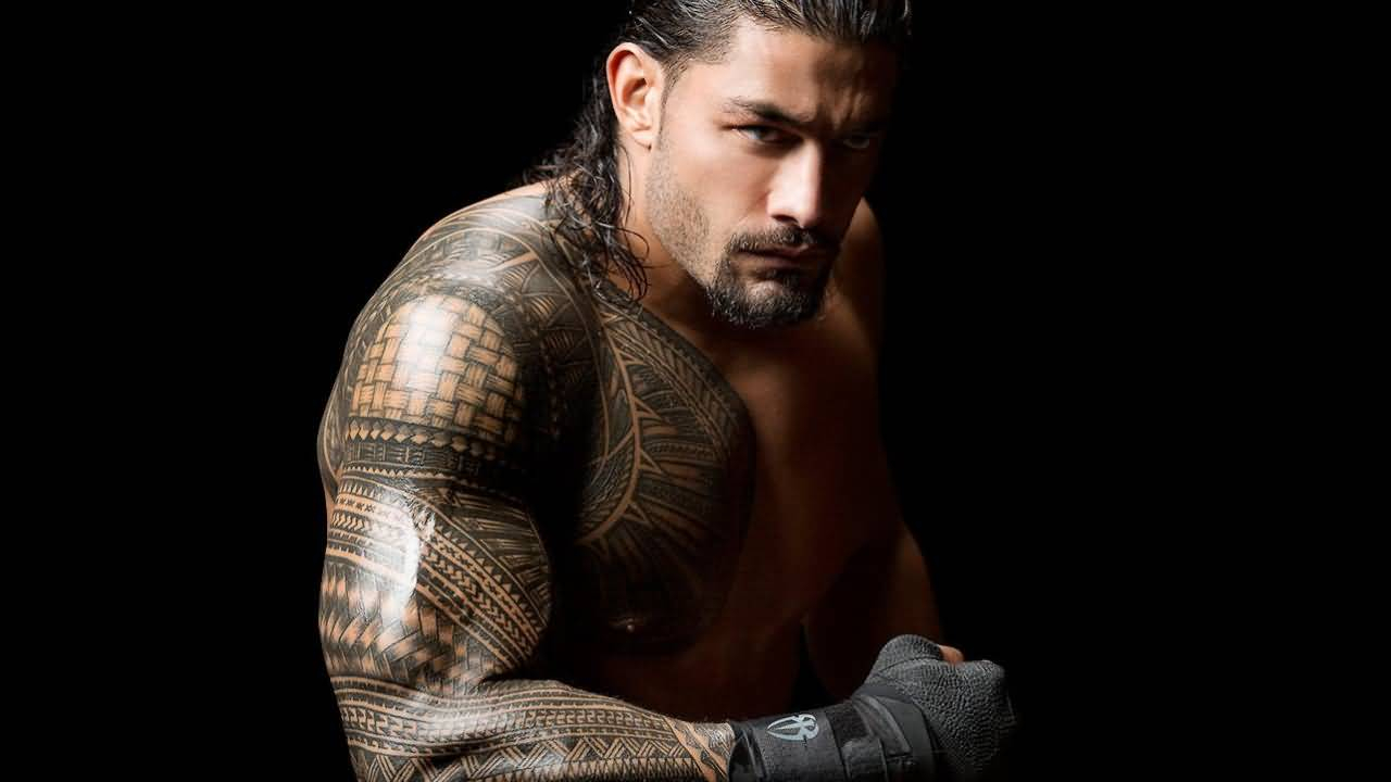 Full Sleeve Samoan Tattoo For Muscular Body Roman Reigns regarding sizing 1280 X 720