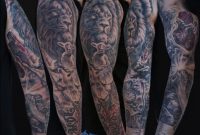 Full Sleeve Simple Lion Tattoo Golfian in proportions 1020 X 800