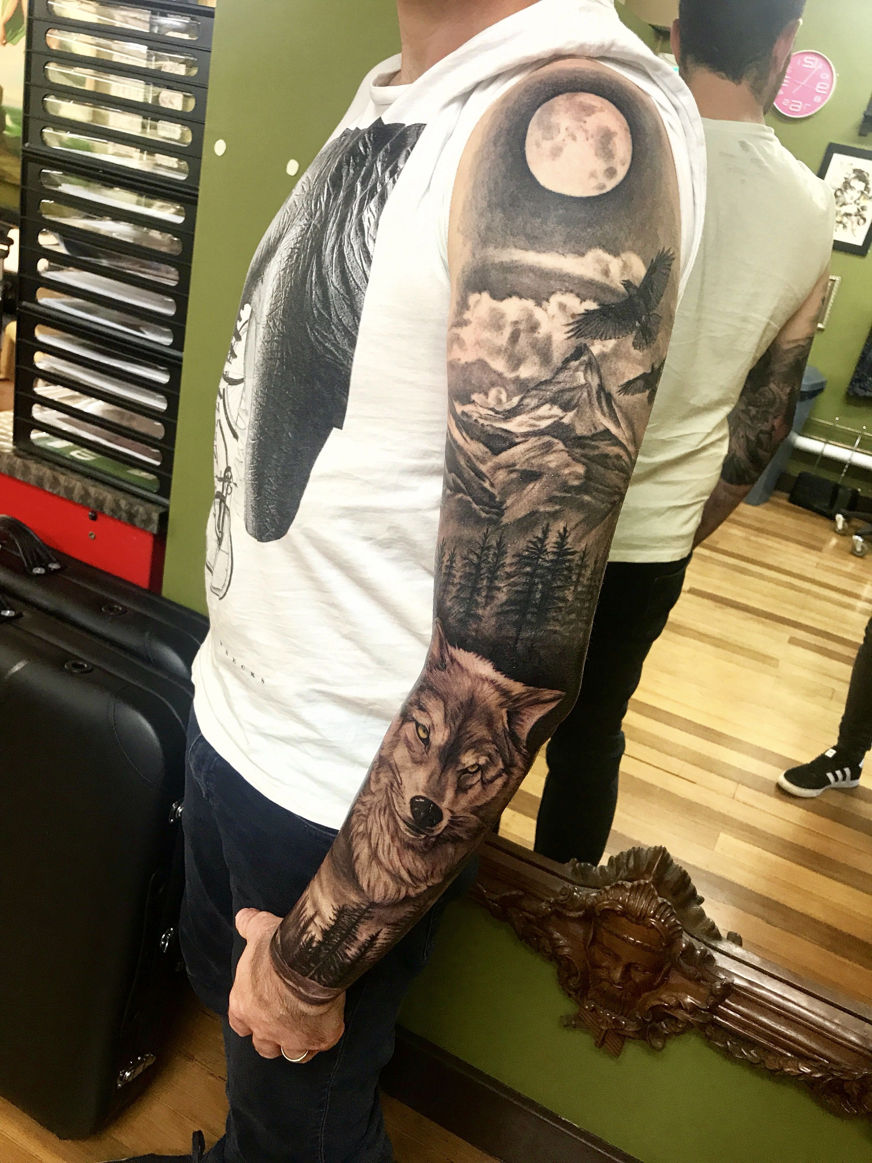 Full Sleeve Tattoos For Men Awesome Wolf Tattoo Forrest Tattoo with size 3024 X 4032