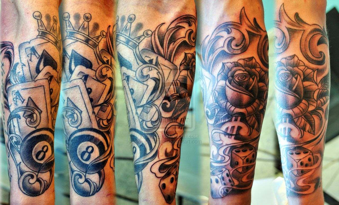 Gambling Forearm Tattoo On Tattoochief Forearm Tattoos throughout size 1280 X 776