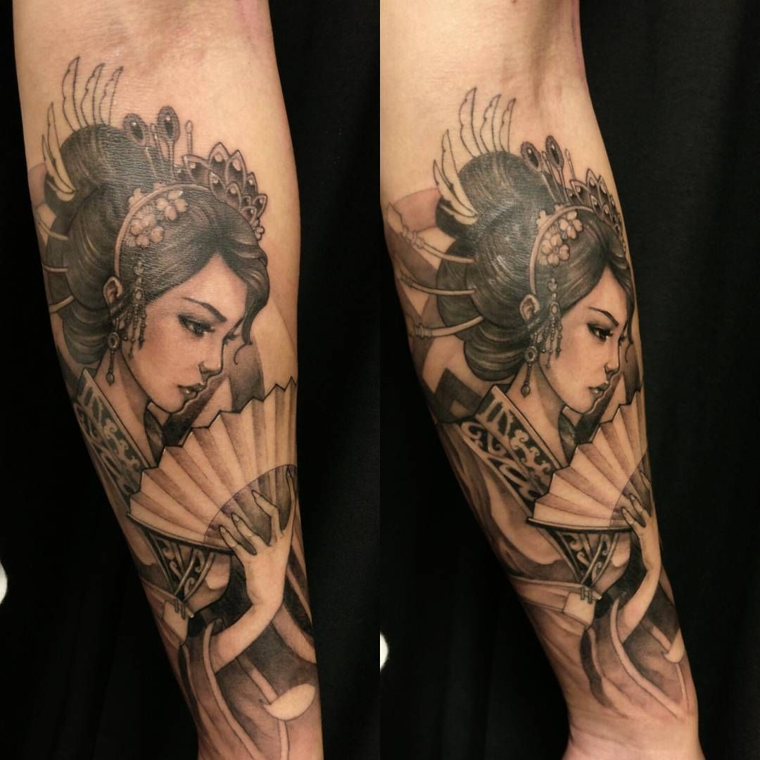 Geisha Half Sleeve In Progress Chronicink Asiantattoo Asianink for measurements 1080 X 1080