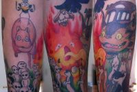 Ghibli Sleeve In Progress Munkeebutt On Deviantart Tattoos intended for measurements 820 X 974