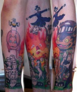 Ghibli Sleeve In Progress Munkeebutt On Deviantart Tattoos intended for measurements 820 X 974