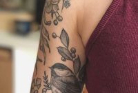Girly Black Floral Flower Arm Sleeve Tattoo Ideas For Women for size 1000 X 1555