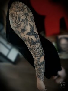 Girly Sleeve With Flowers And Hummingbird Did This Peony Styled with regard to dimensions 1000 X 1334