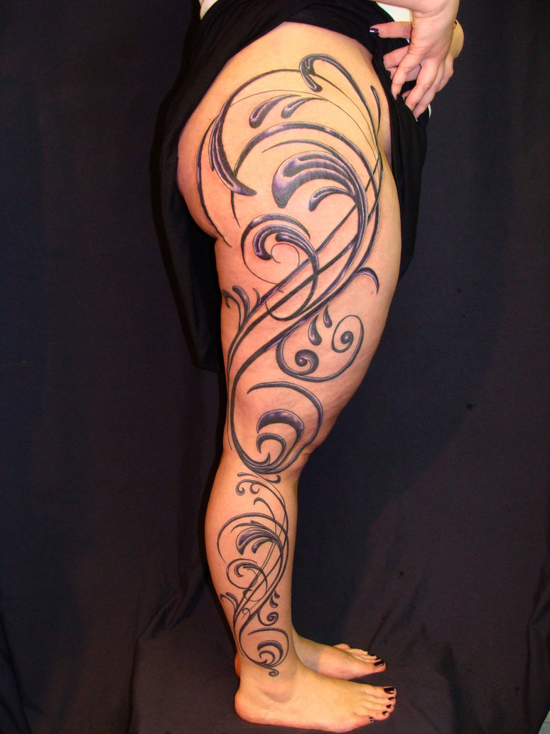 Girly Tattoos On Leg Leg Sleeve Tattoo For Women Photo 1 Real for dimensions 774 X 1032