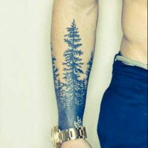 Golden Watch Men Show Lower Sleeve Simple Forest Tree Tattoo with sizing 1440 X 1440