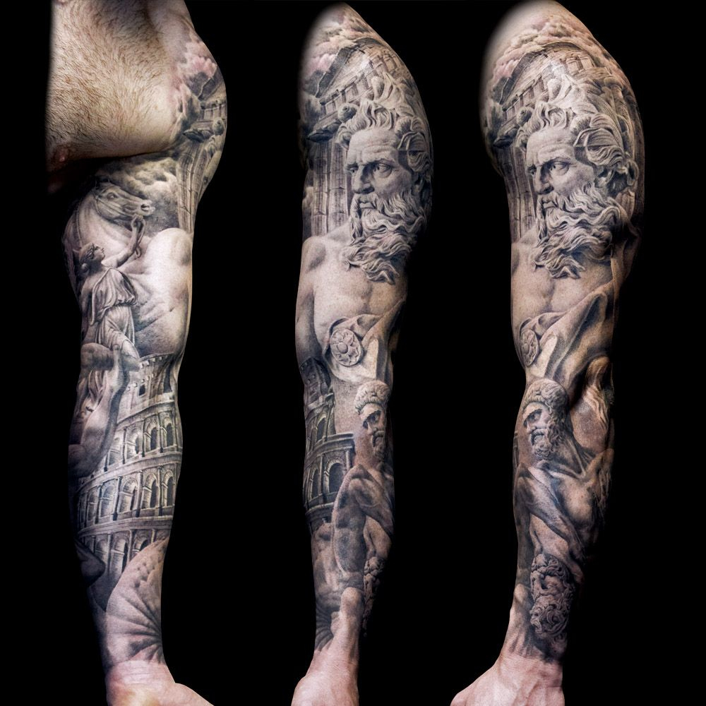 Greek God Full Sleeve Tattoo Part 1 Steve Toth Steve Toth throughout size 1000 X 1000