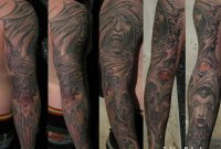 Grey Ink Gothic Tattoo On Full Sleeve regarding dimensions 1024 X 784