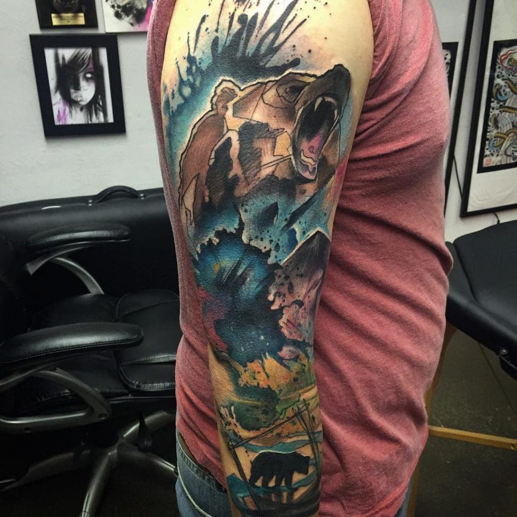 Grizzly Bear Tattoo Sleeve Creativefan inside dimensions 1024 X 1024