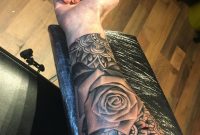 Half Mandala Rose Sleeve Women Female Tattoo Black And White Grey regarding proportions 3024 X 4032