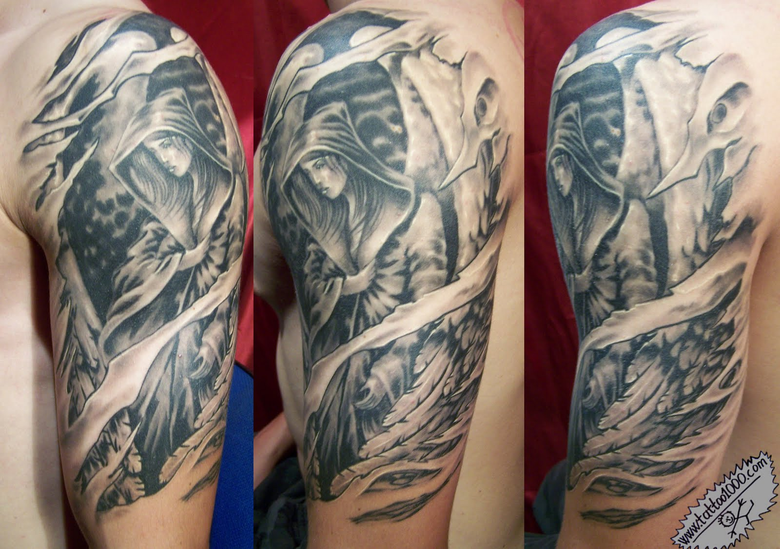 Half Sleeve Angel Tattoo Designs Tattooed Images inside dimensions 1600 X 1125
