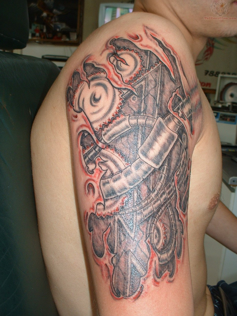 Half Sleeve Bio Mech Tattoostime Search with proportions 960 X 1280