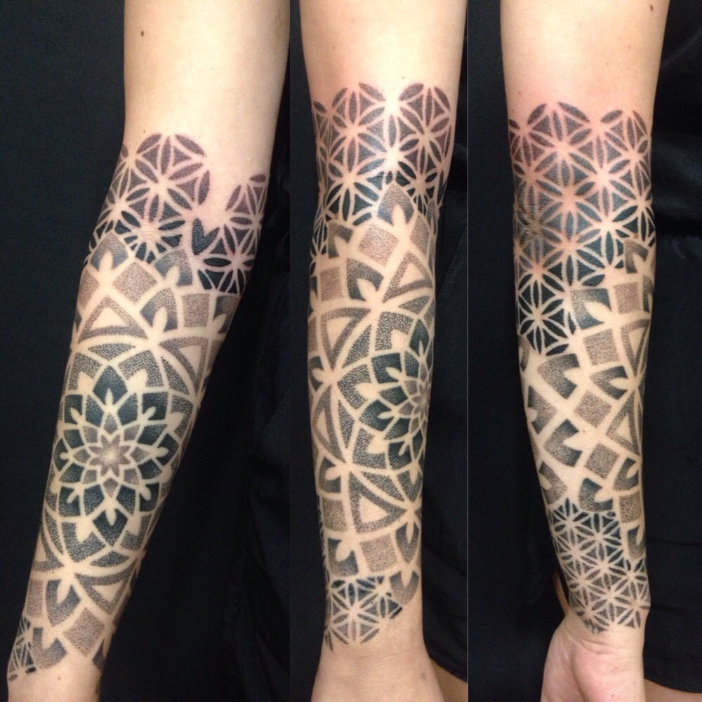 Half Sleeve Mandala And Flower Of Life Mary Jane Tattoo Dotwork throughout measurements 1000 X 1000