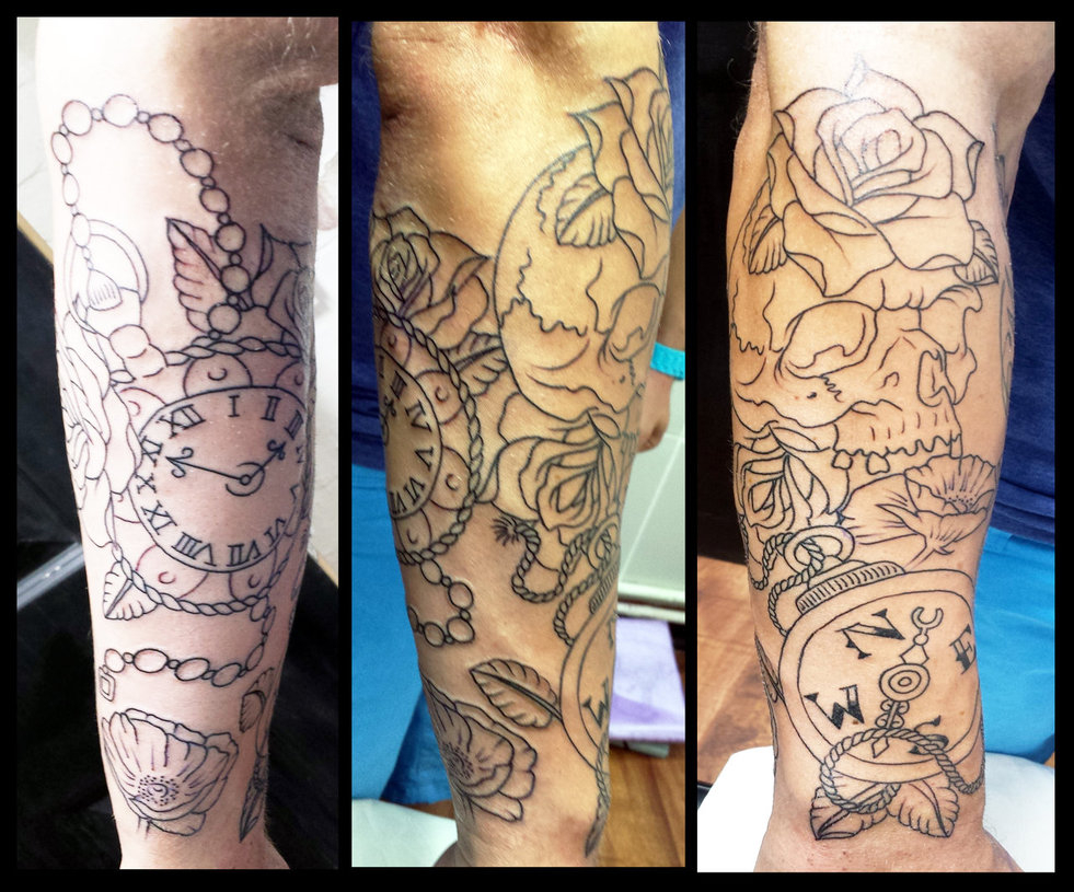 Half Sleeve Outline Ashtonbkeje On Deviantart regarding measurements 981 X 815