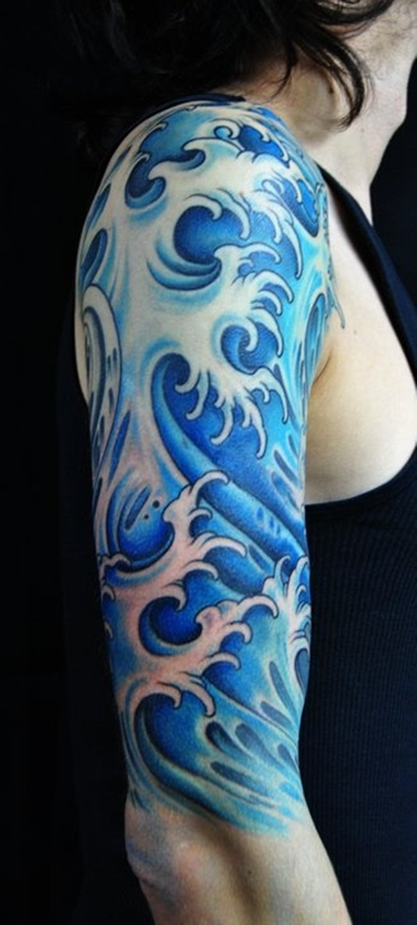 Half Sleeve Water Tattoo For Girls for dimensions 600 X 1329