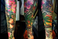 Hawaiian Themed Sleeve Love The Bright Flowers New Tattoo regarding measurements 3300 X 2545