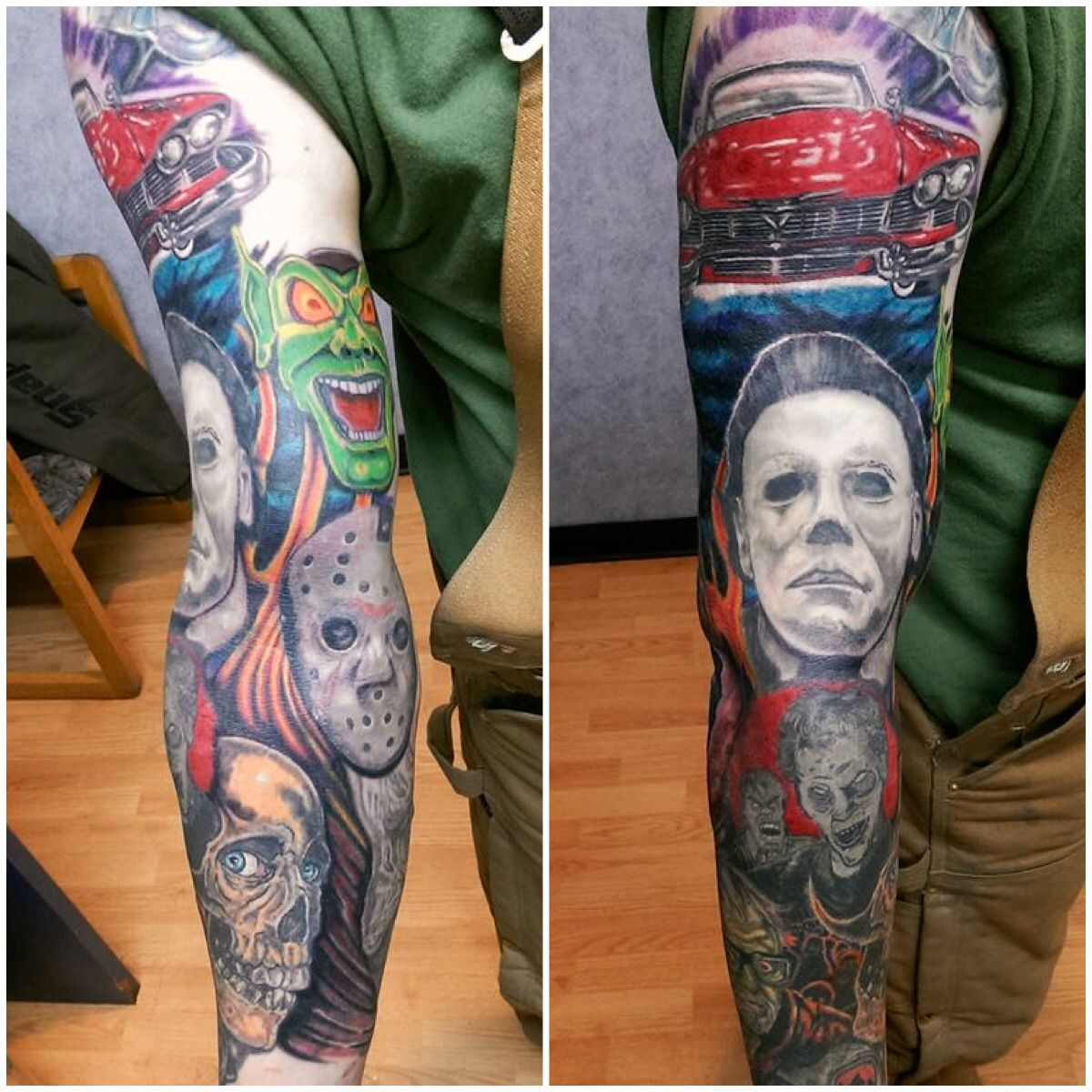 Horror Movie Sleeve Started Mark Haley At Big Ink Tattoos And in proportions 1200 X 1200