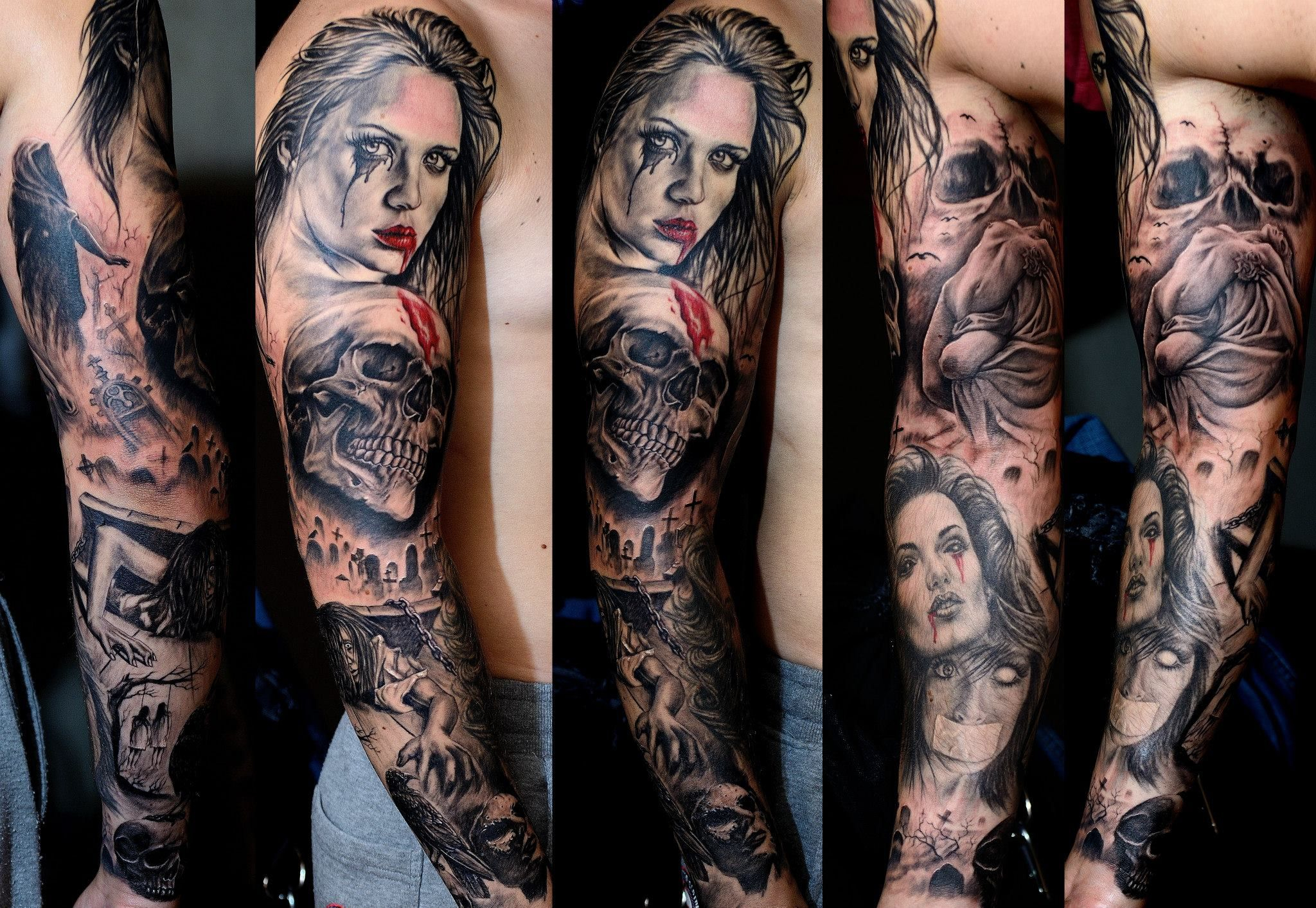Horror Tattoo Sleeve Stefan At Holy Grail Stefan Holy Grail within measurements 2048 X 1413