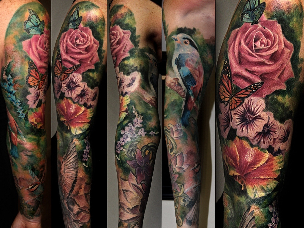 Ideas Flower Tattoo Sleeve Tattoofanblog for measurements 1024 X 768 Flower...