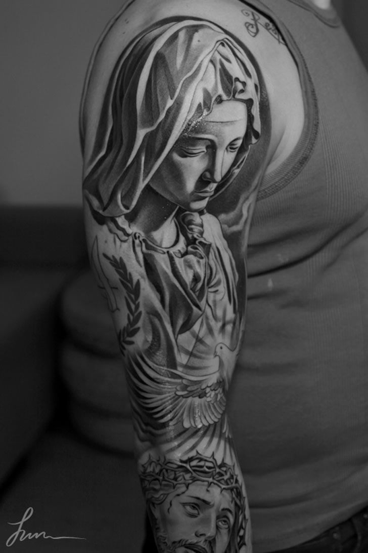 Image Result For Catholic Virgin Mary Half Sleeve Tattoos Tat in size 728 X 1092