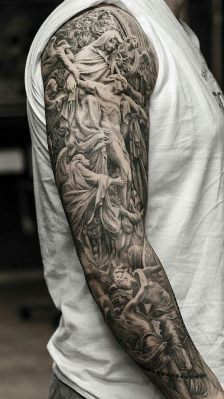 Image Result For Christian Sleeve Tattoos Possibilities with size 720 X 1280