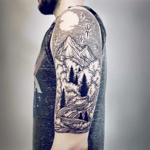 Imaginative Half Sleeve Landscape Tattoos Lisa Orth Scene360 in measurements 2000 X 2000