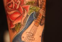 Ink Tattoo Old School Rose Guitar Rockabilly Punk Tattoo for measurements 1067 X 1600