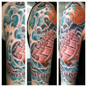 Irish Street Tattoo Old School Ship Sailor Jerry Style Irish St within proportions 1500 X 1500