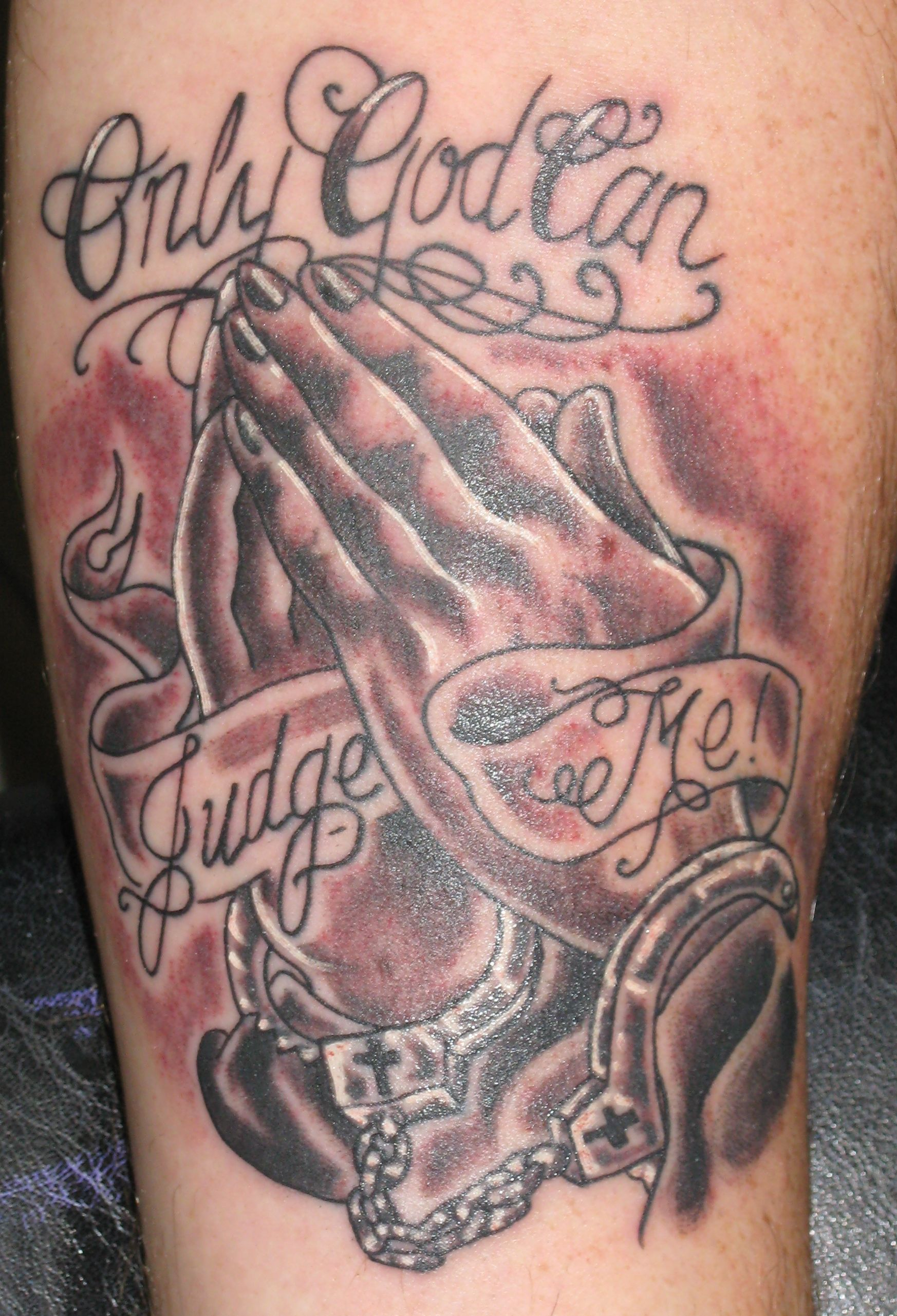 Татуировка only God can judge me