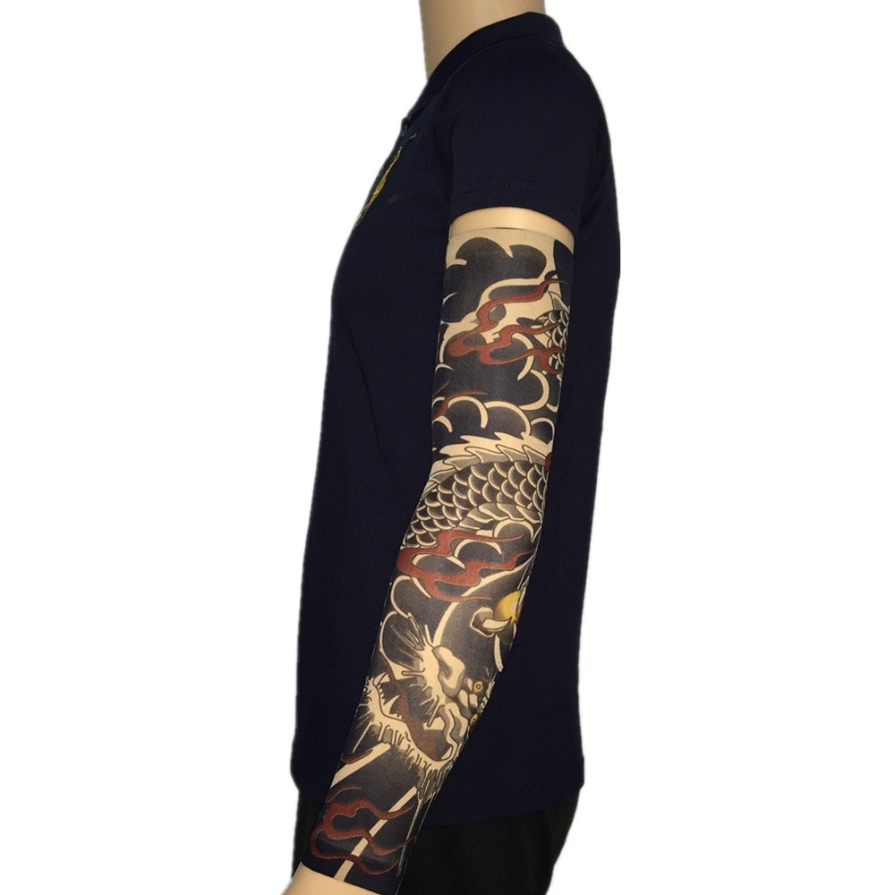 Japanese Dragon Nylon Fake Tattoo Arm Warmers Oversleeve Temporary with regard to sizing 1000 X 1000