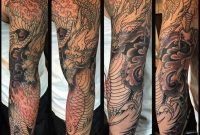 Japanese Dragon Sleeve Tattoos Black And Grey Google Search pertaining to sizing 939 X 939