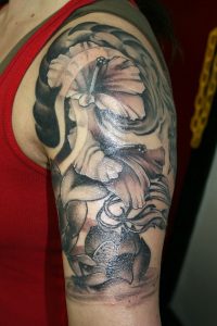 Japanese Half Sleeve Tattoos Black And Grey Cool Tattoos Bonbaden inside proportions 900 X 1350