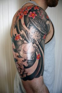 Japanese Influenced Hourglass Half Sleeve Tattoo Sebassiehihi On intended for proportions 730 X 1095