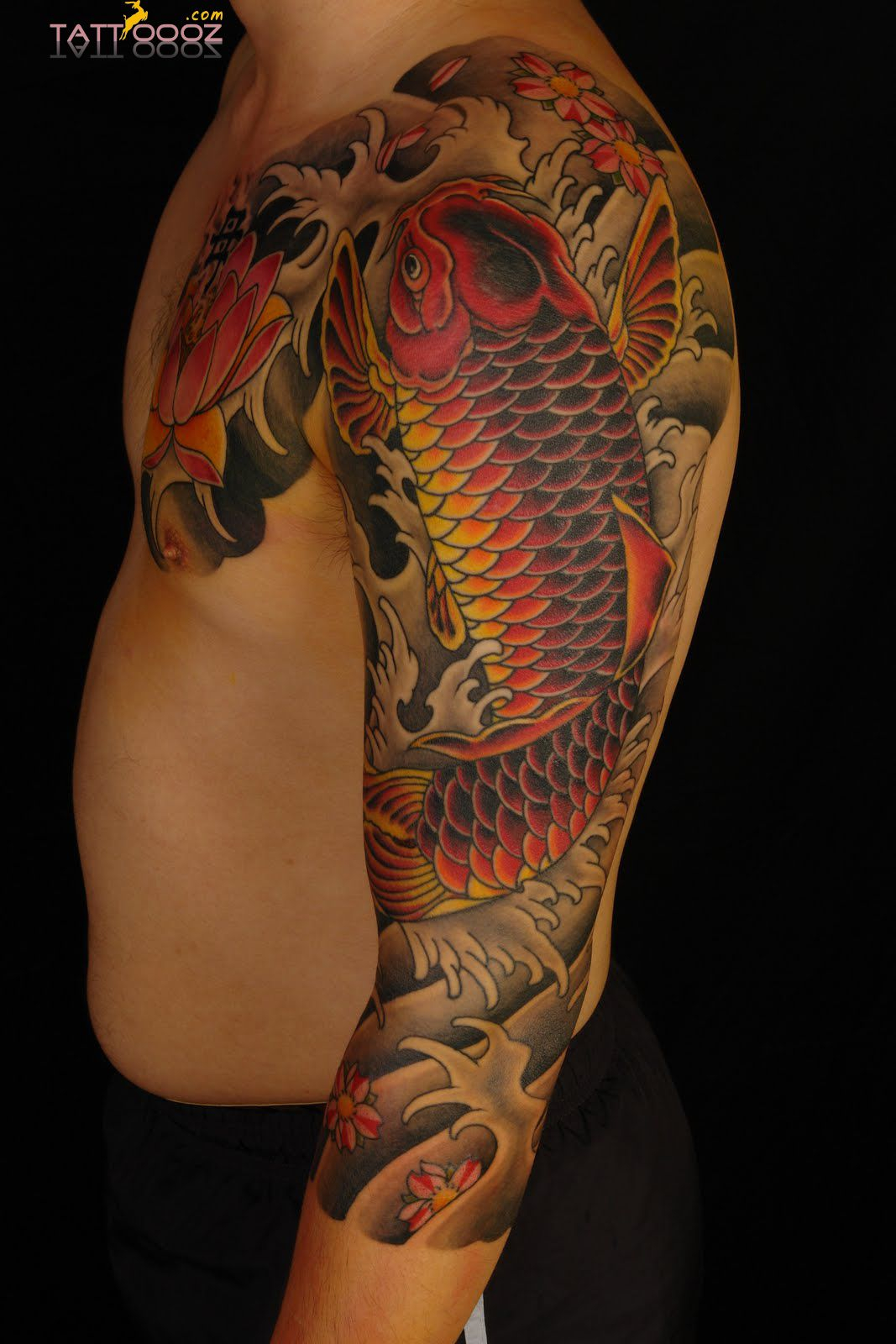 Japanese Koi Fish Sleeve Tattoos For Menjapanese Koi Fish Sleeve with proportions 1067 X 1600